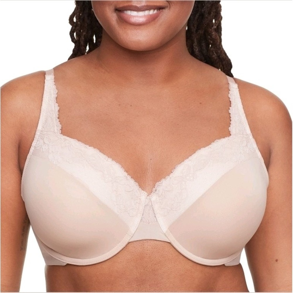 Olga Size‎ 40DD Cloud 9 Under Wire Contour Lace Neckline Bra GF7961A Beige Lace